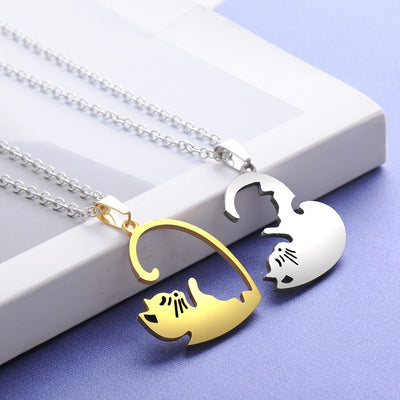 COLLIER COEUR SEPARABLE COUPLE CHAT