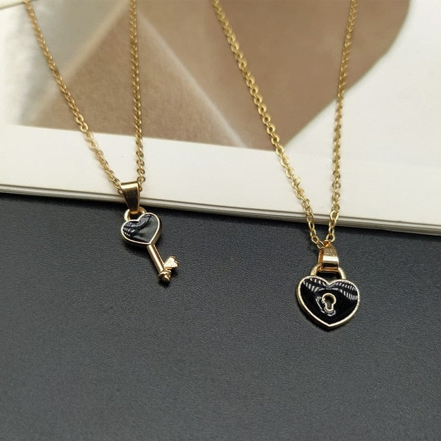 COLLIER COUPLE CLEF & COEUR