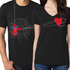 T SHIRT COUPLE SPIDER LOVE